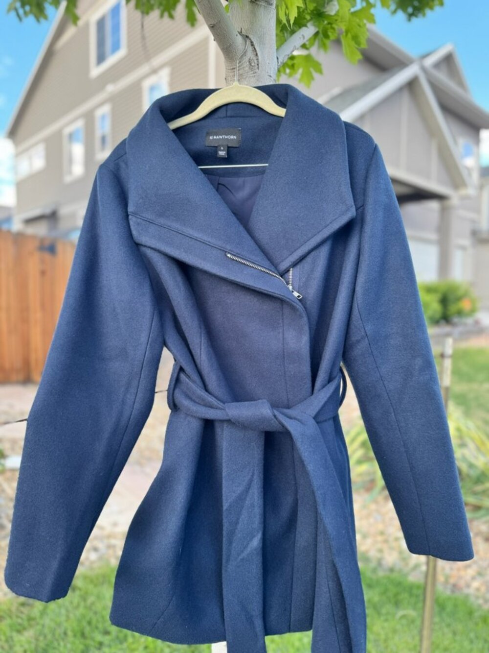 41 Hawthorn Navy Cassandra Moto Zip Coat Jacket